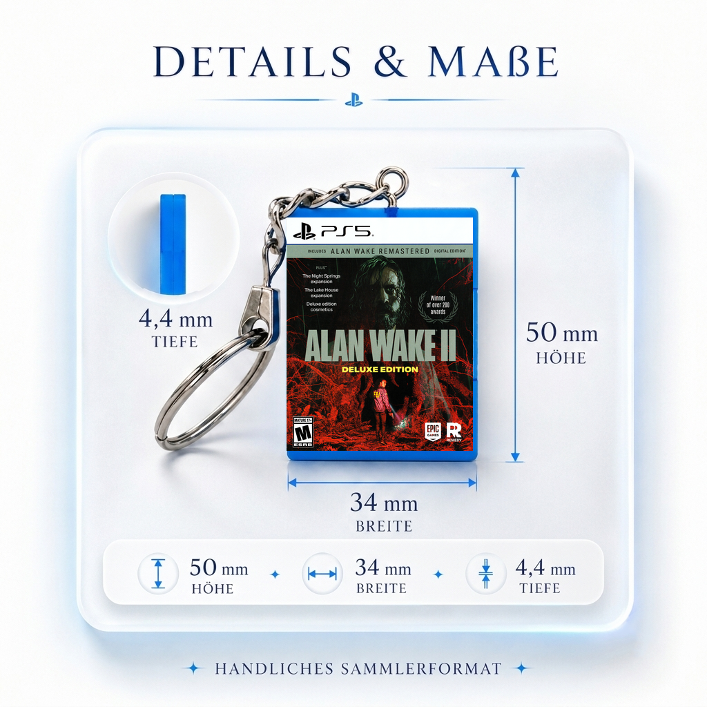 Alan Wake II: Deluxe Edition - PS5 Miniatur Spielhülle Schlüsselanhänger