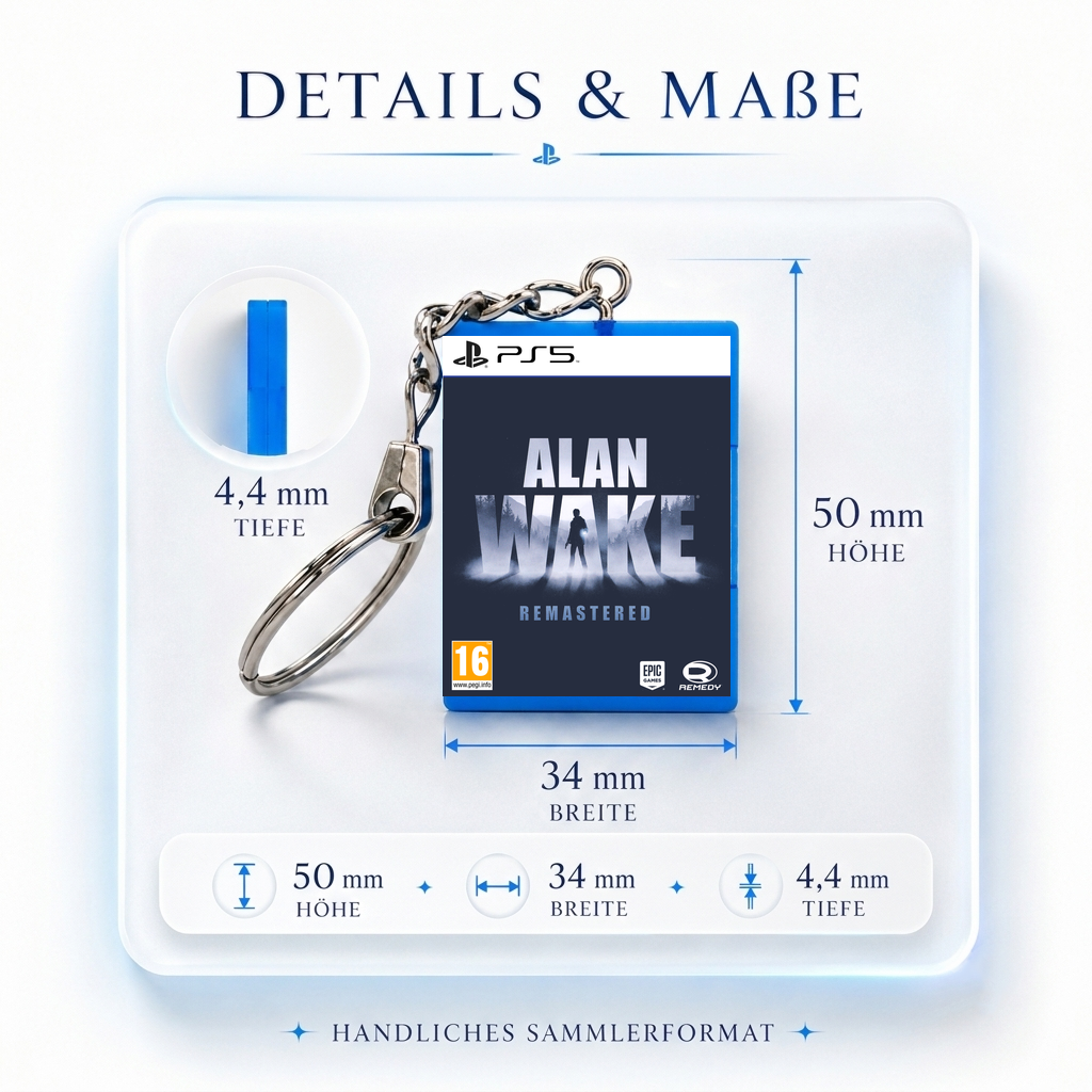 Alan Wake: Remastered - PS5 Miniatur Spielhülle Schlüsselanhänger
