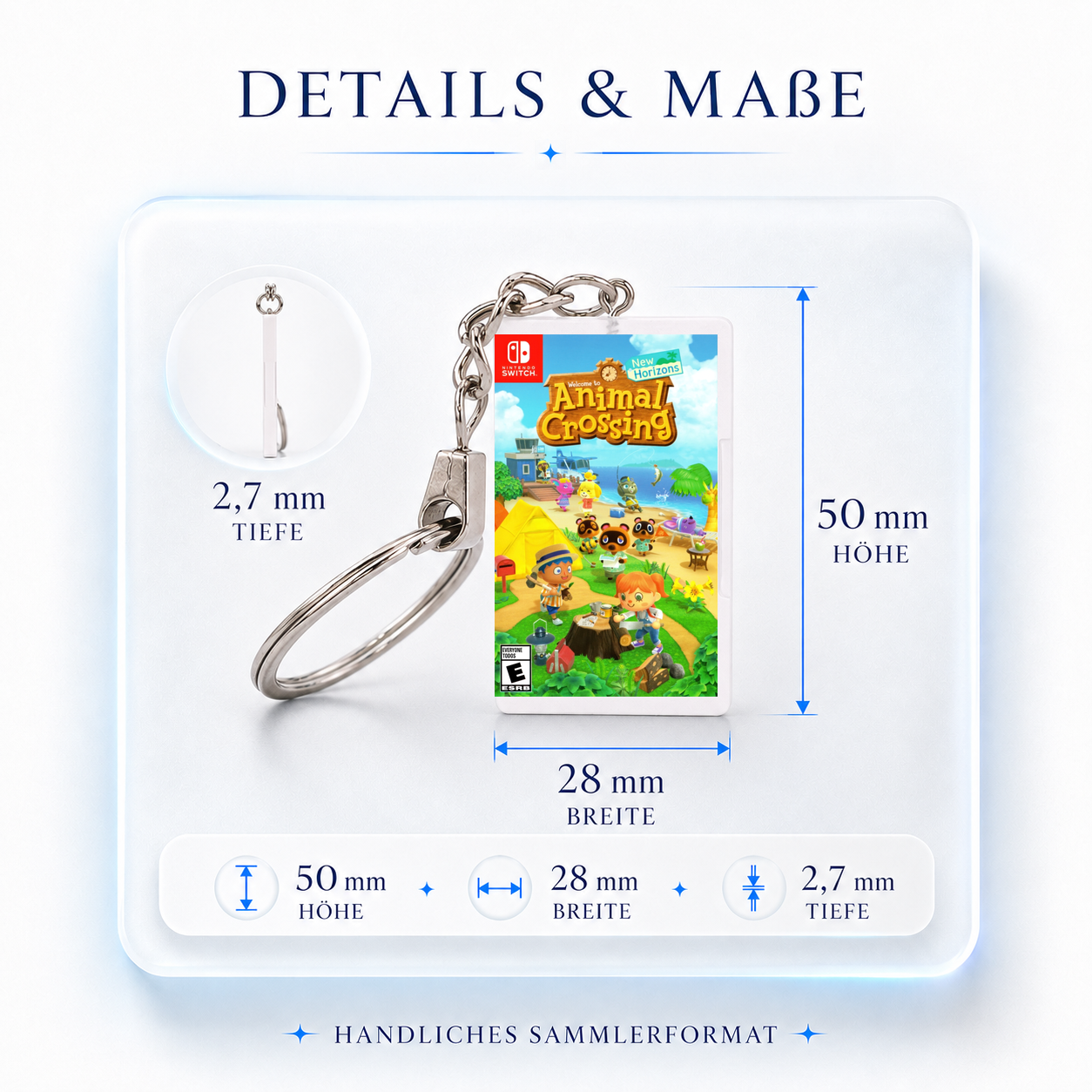 Animal Crossing: New Horizons - Switch Miniatur Spielhülle Schlüsselanhänger