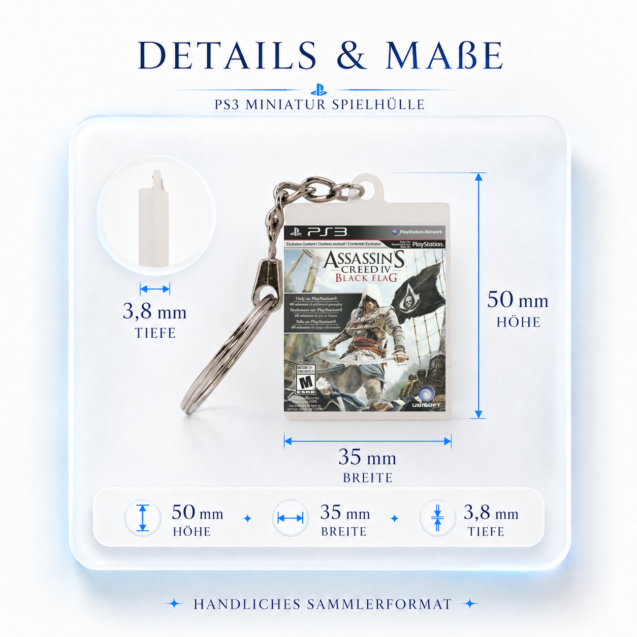 Assassin's Creed IV: Black Flag - PS3 Miniatur Spielhülle Schlüsselanhänger