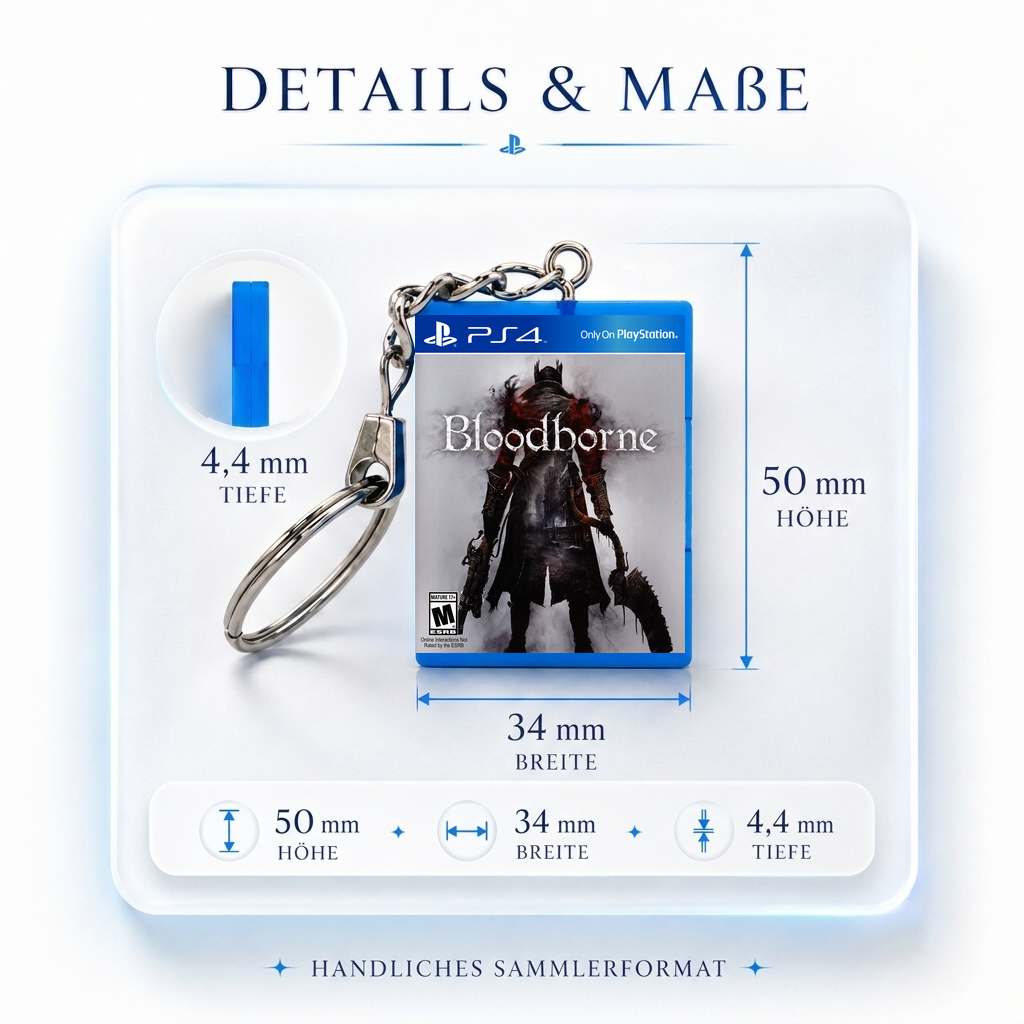 Bloodborne - PS4 Miniatur Spielhülle Schlüsselanhänger