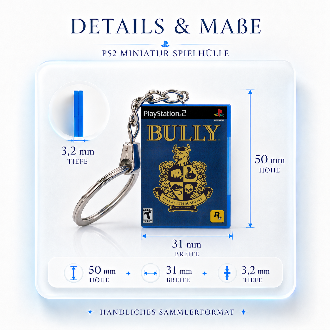 Bully (aka Canis Canem Edit) - PS2 Miniatur Spielhülle Schlüsselanhänger