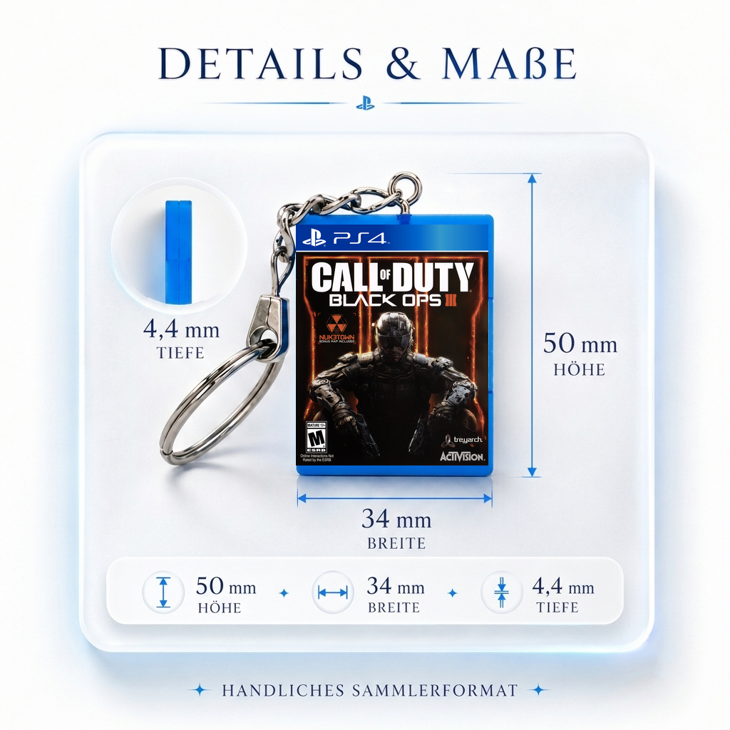 Call of Duty: Black Ops III - PS4 Miniatur Spielhülle Schlüsselanhänger