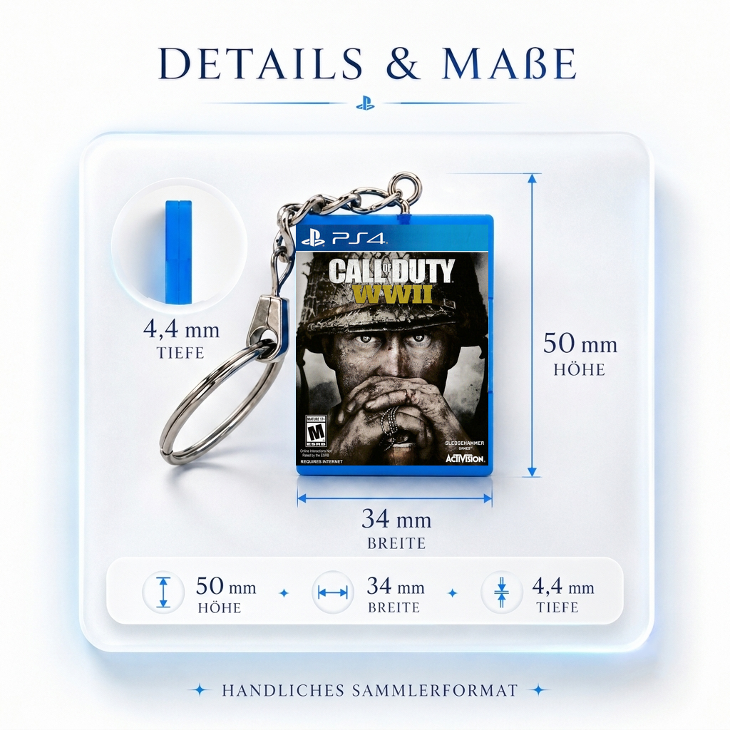 Call of Duty: WWII - PS4 Miniatur Spielhülle Schlüsselanhänger