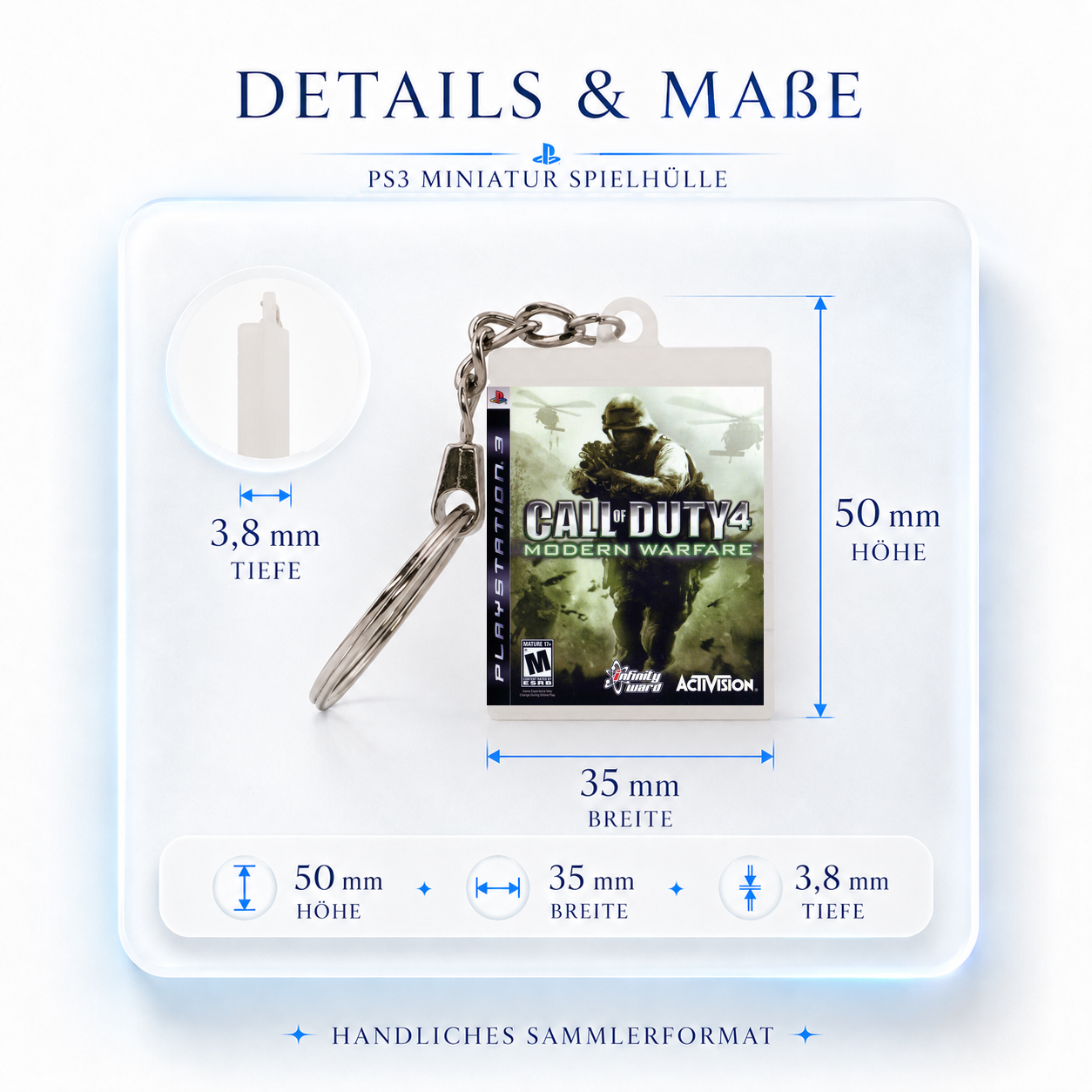 Call of Duty 4: Modern Warfare - PS3 Miniatur Spielhülle Schlüsselanhänger