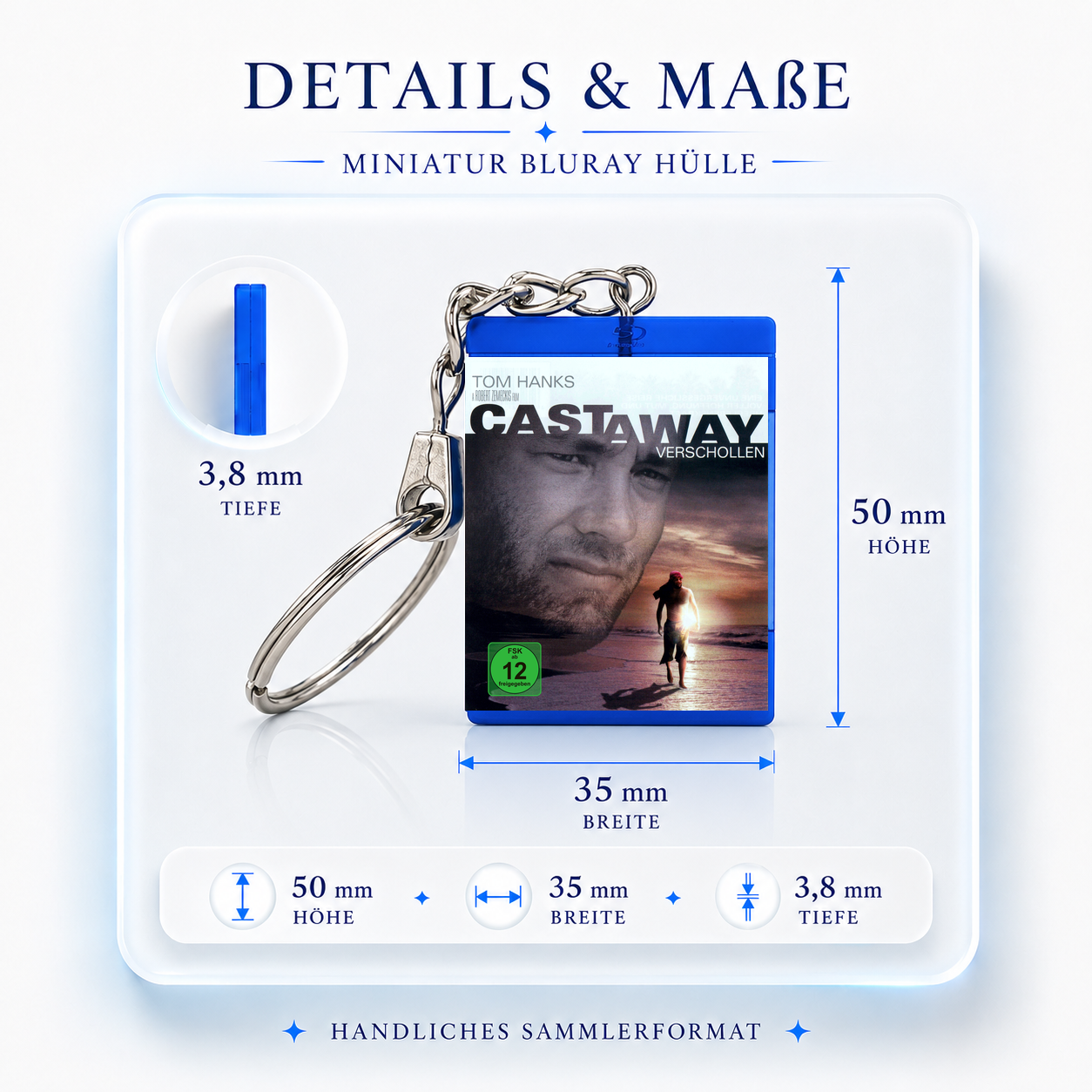Cast Away: Film Miniature Blu-Ray Case Keychain