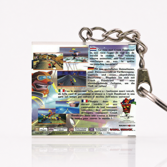 Crash Bandicoot 3: Warped - PS1 Miniatur Spielhülle Schlüsselanhänger