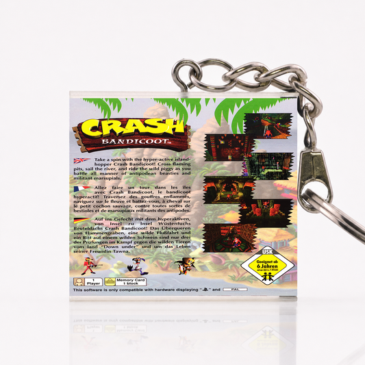 Crash Bandicoot - PS1 Miniatur Spielhülle Schlüsselanhänger