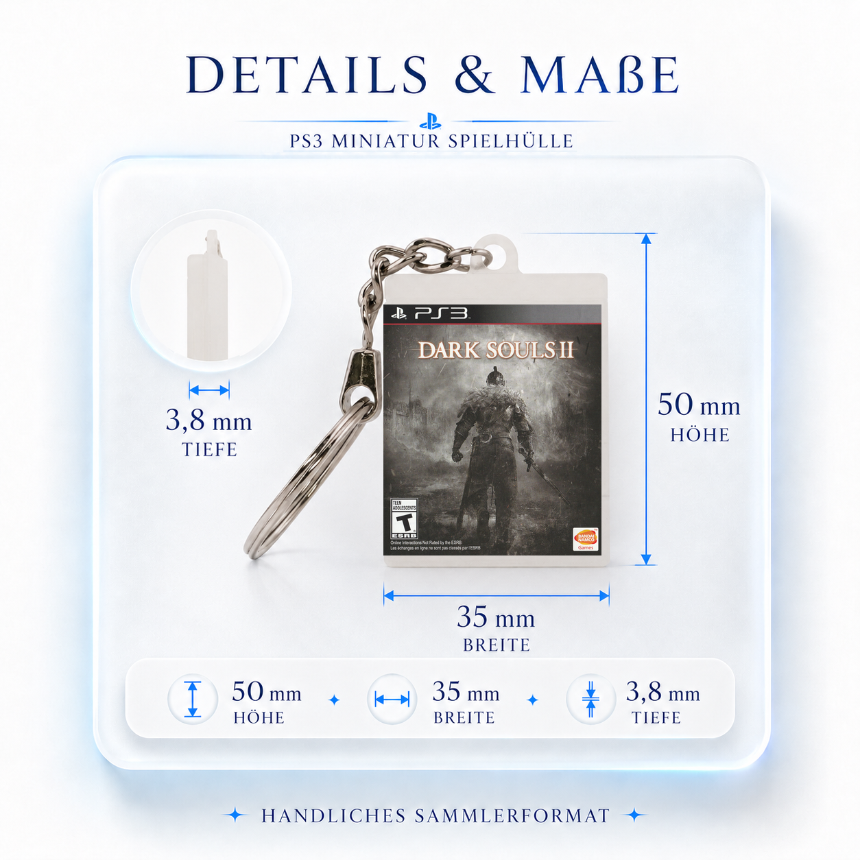 Dark Souls II - PS3 Miniature Game Case Keychain