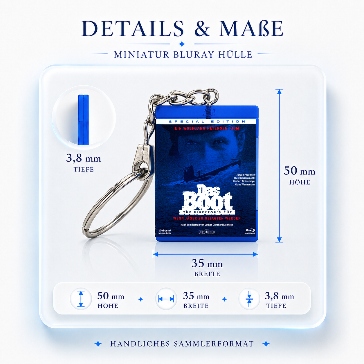 Das Boot - Film Miniatur Blu-Ray Hülle Schlüsselanhänger