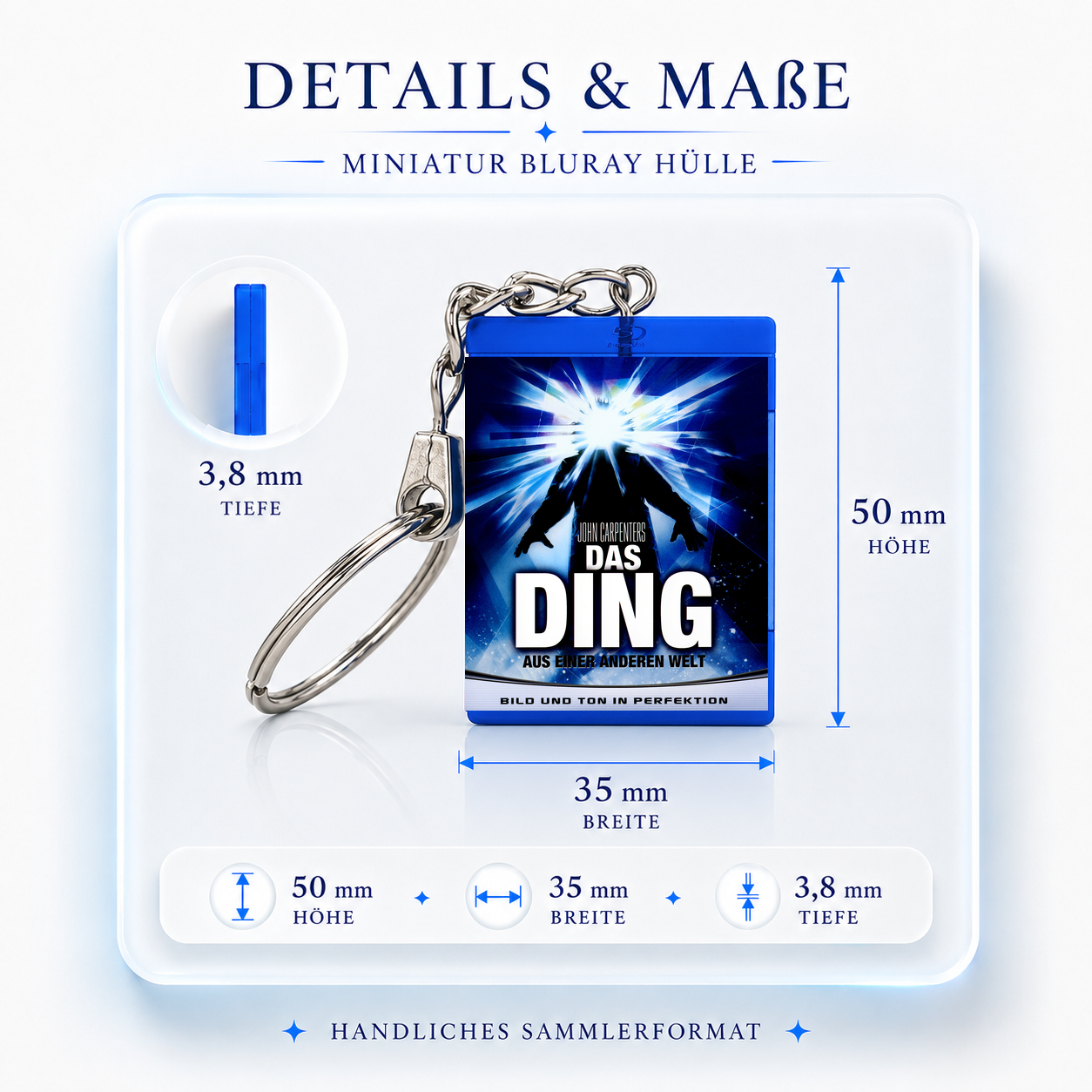 Das Ding aus einer anderen Welt - Film Miniatur Blu-Ray Hülle Schlüsselanhänger