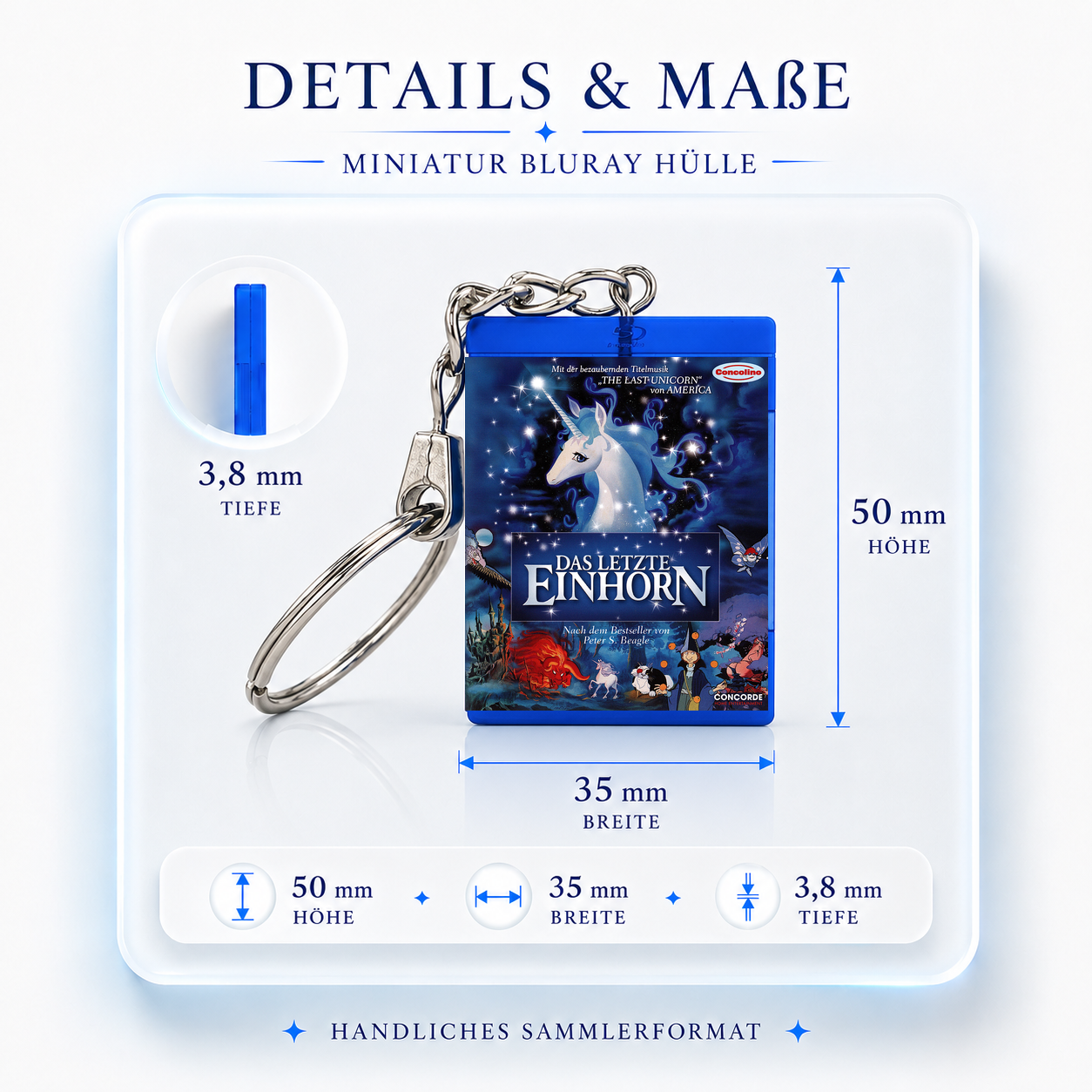 Das letzte Einhorn - Film Miniatur Blu-Ray Hülle Schlüsselanhänger