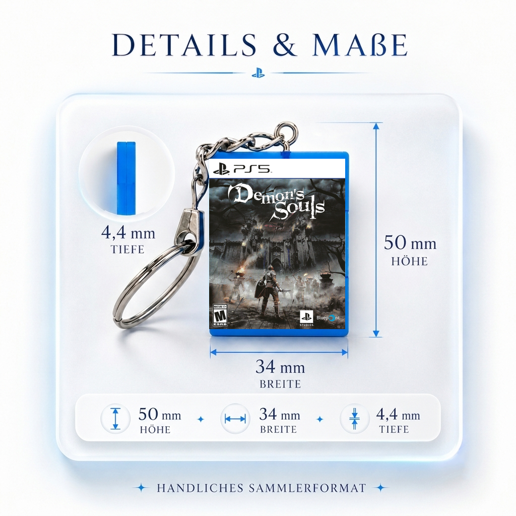 Demon's Souls - PS5 Miniatur Spielhülle Schlüsselanhänger