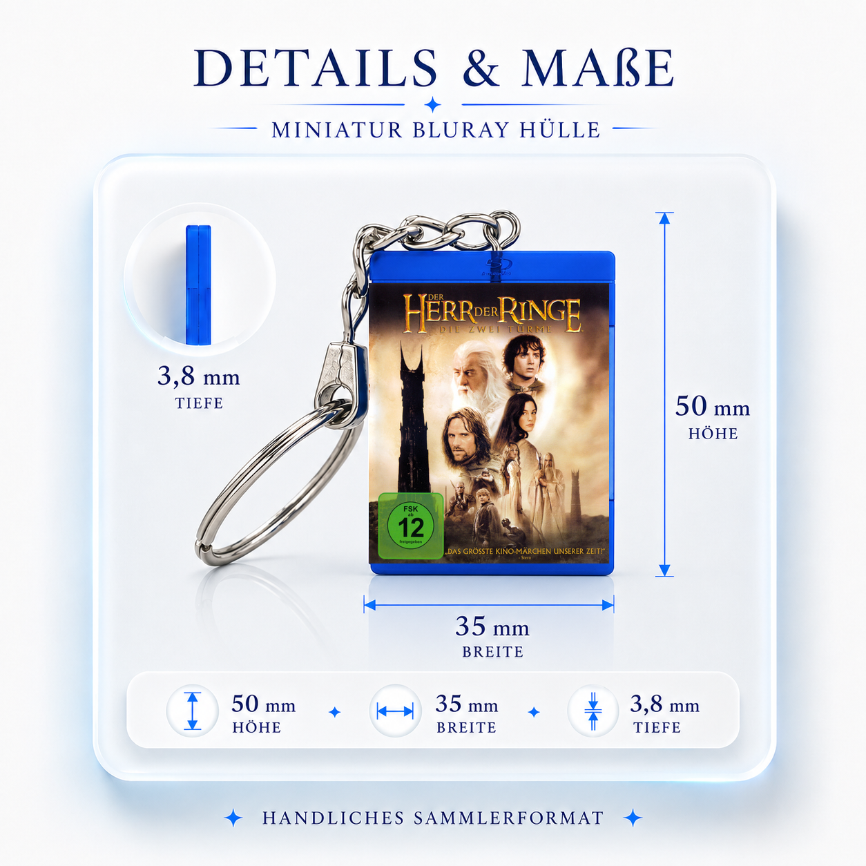 The Lord of the Rings: The Two Towers - Movie Miniature Blu-Ray Case Keychain