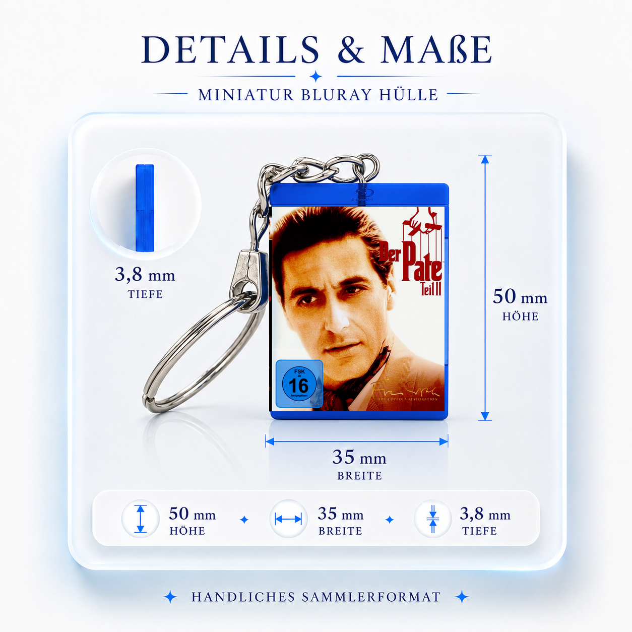 Der Pate 2 - Film Miniatur Blu-Ray Hülle Schlüsselanhänger