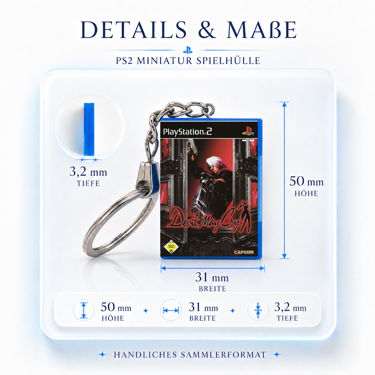 Devil May Cry - PS2 Miniatur Spielhülle Schlüsselanhänger