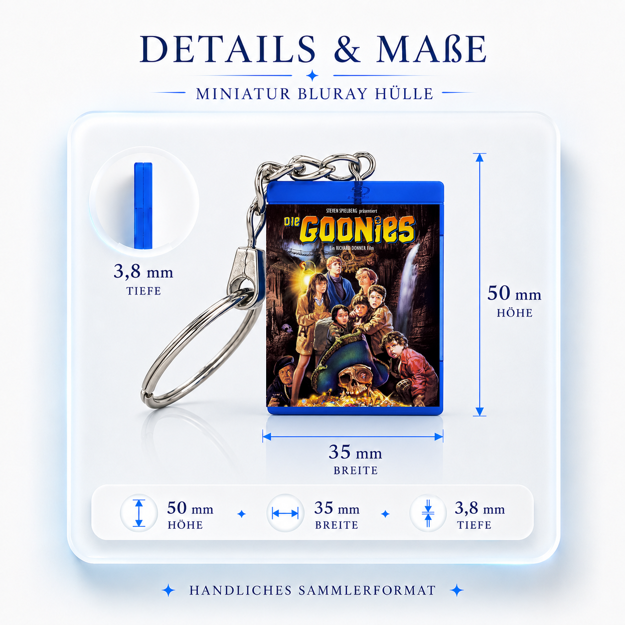 Die Goonies - Film Miniatur Blu-Ray Hülle Schlüsselanhänger