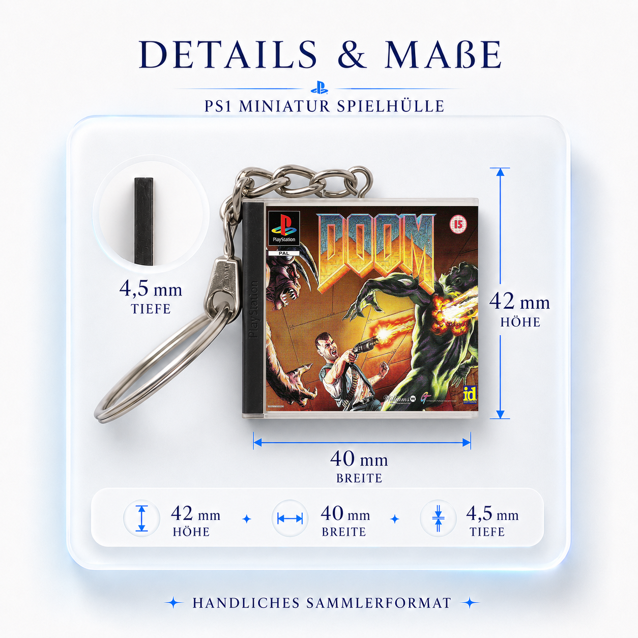 Doom - PS1 Miniatur Spielhülle Schlüsselanhänger