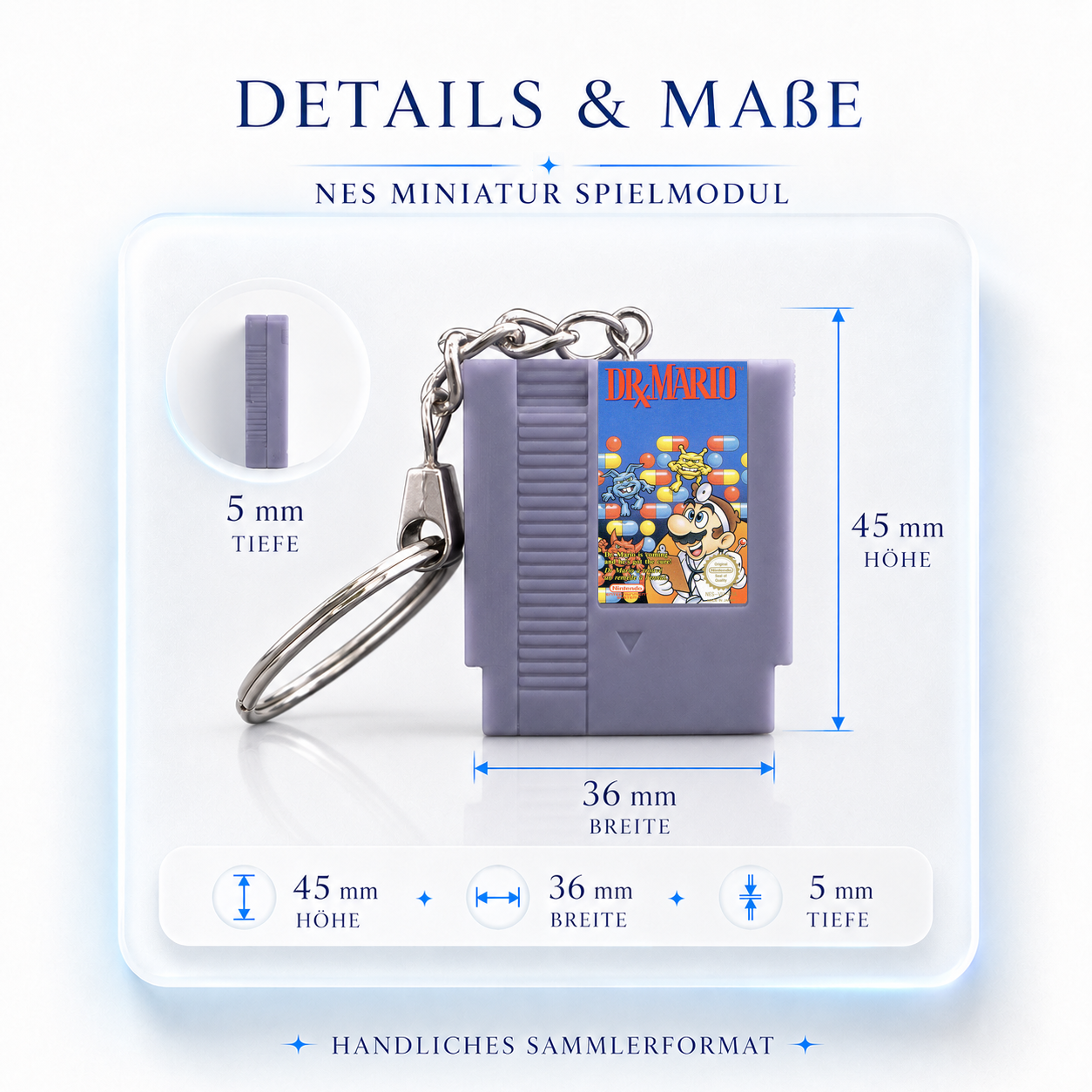 Dr. Mario – NES Miniatur Spielmodul Schlüsselanhänger