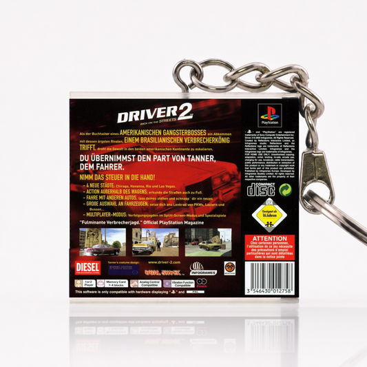 Driver 2 - PS1 Miniatur Spielhülle Schlüsselanhänger