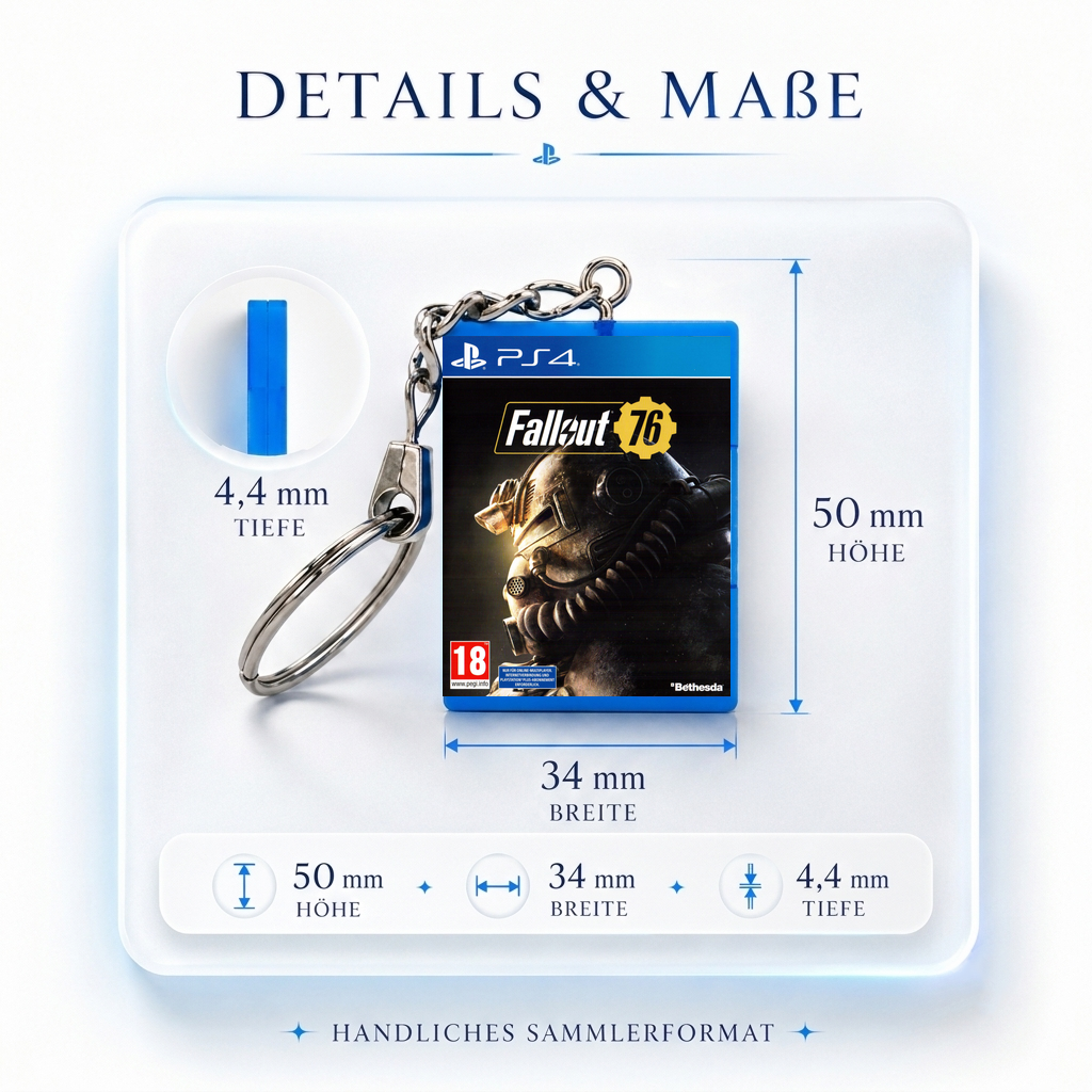 Fallout 76 - PS4 Miniatur Spielhülle Schlüsselanhänger