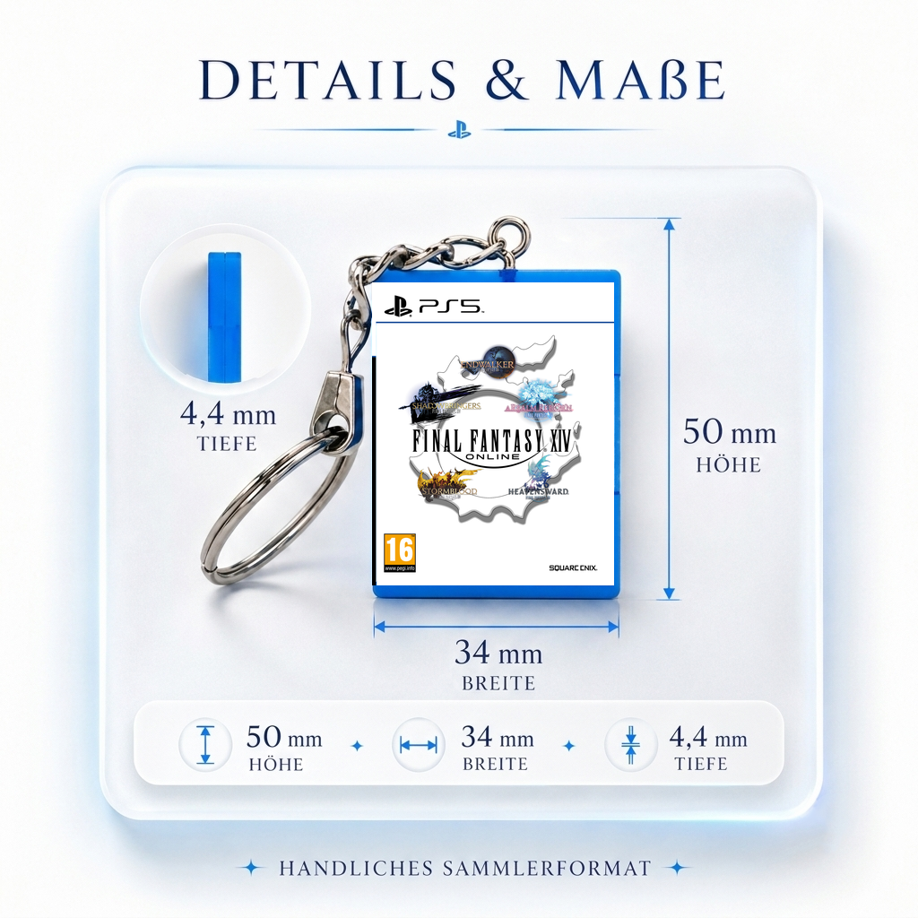 Final Fantasy XIV - PS5 Miniatur Spielhülle Schlüsselanhänger