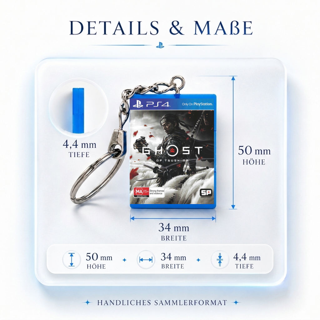 Ghost of Tsushima - PS4 Miniatur Spielhülle Schlüsselanhänger