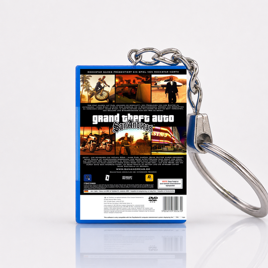 Grand Theft Auto: San Andreas - PS2 Miniatur Spielhülle Schlüsselanhänger