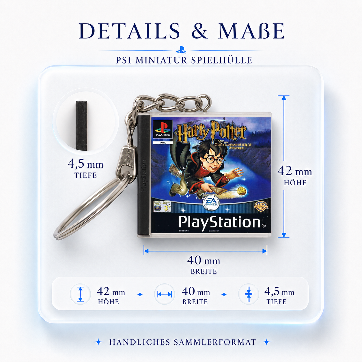 Harry Potter & The Philosopher's Stone - PS1 Miniatur Spielhülle Schlüsselanhänger