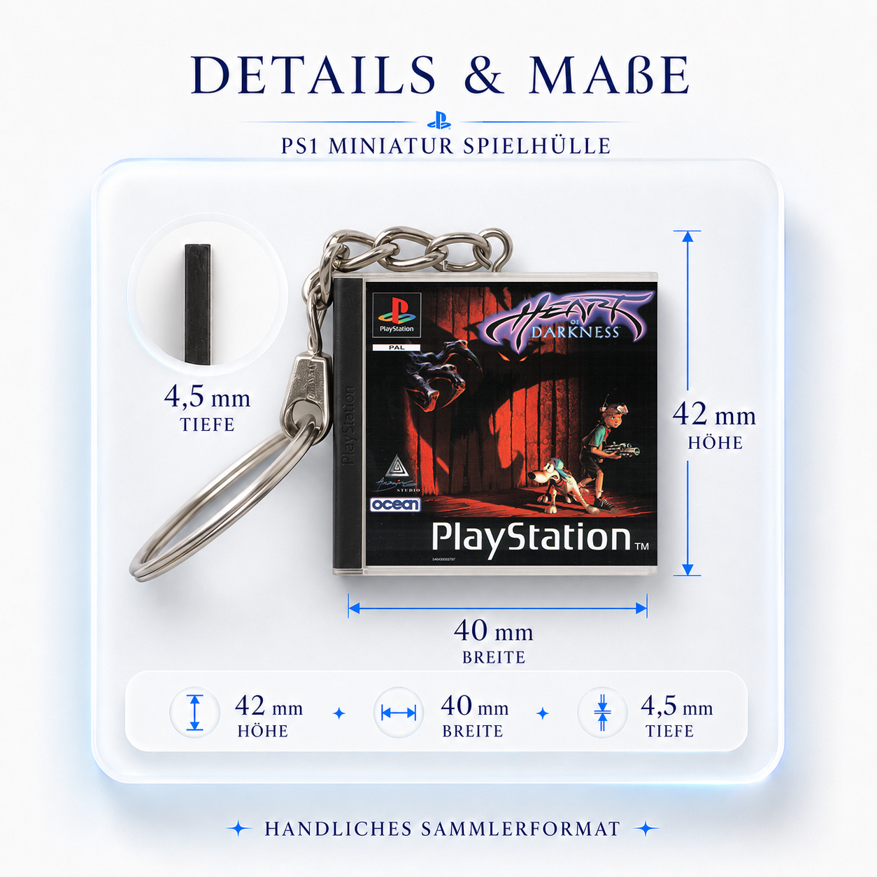 Heart of Darkness - PS1 Miniature Game Case Keychain