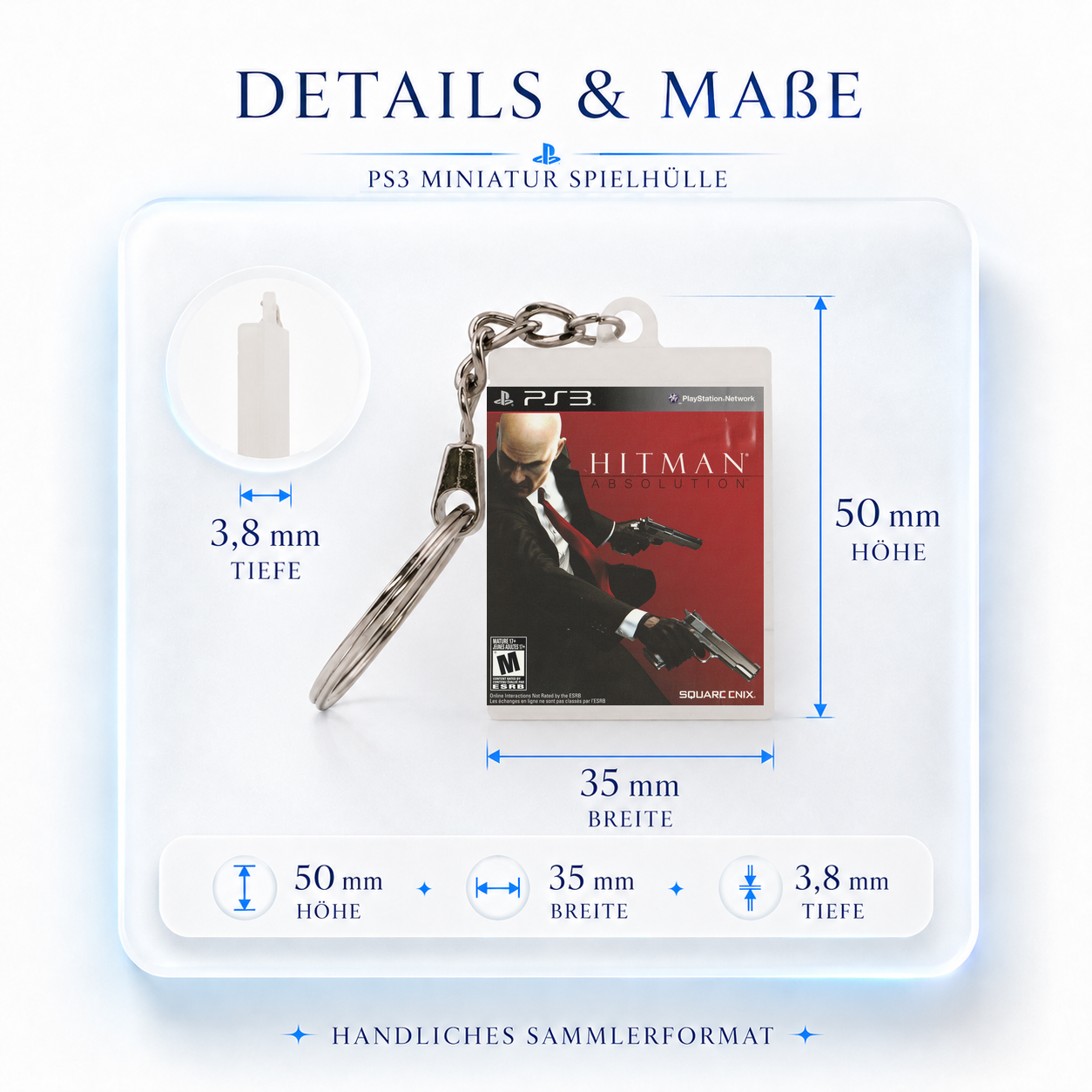 Hitman Absolution - PS3 Miniatur Spielhülle Schlüsselanhänger