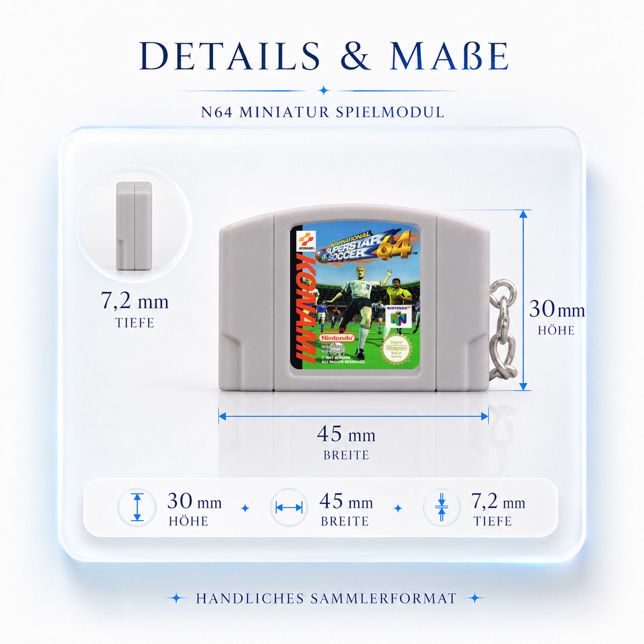 International Superstar Soccer 64 - N64 Miniatur Spielmodul Schlüsselanhänger
