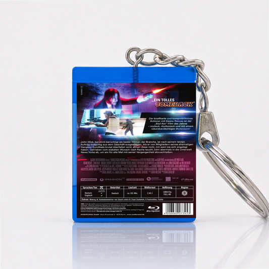 John Wick - Film Miniatur Blu-Ray Hülle Schlüsselanhänger