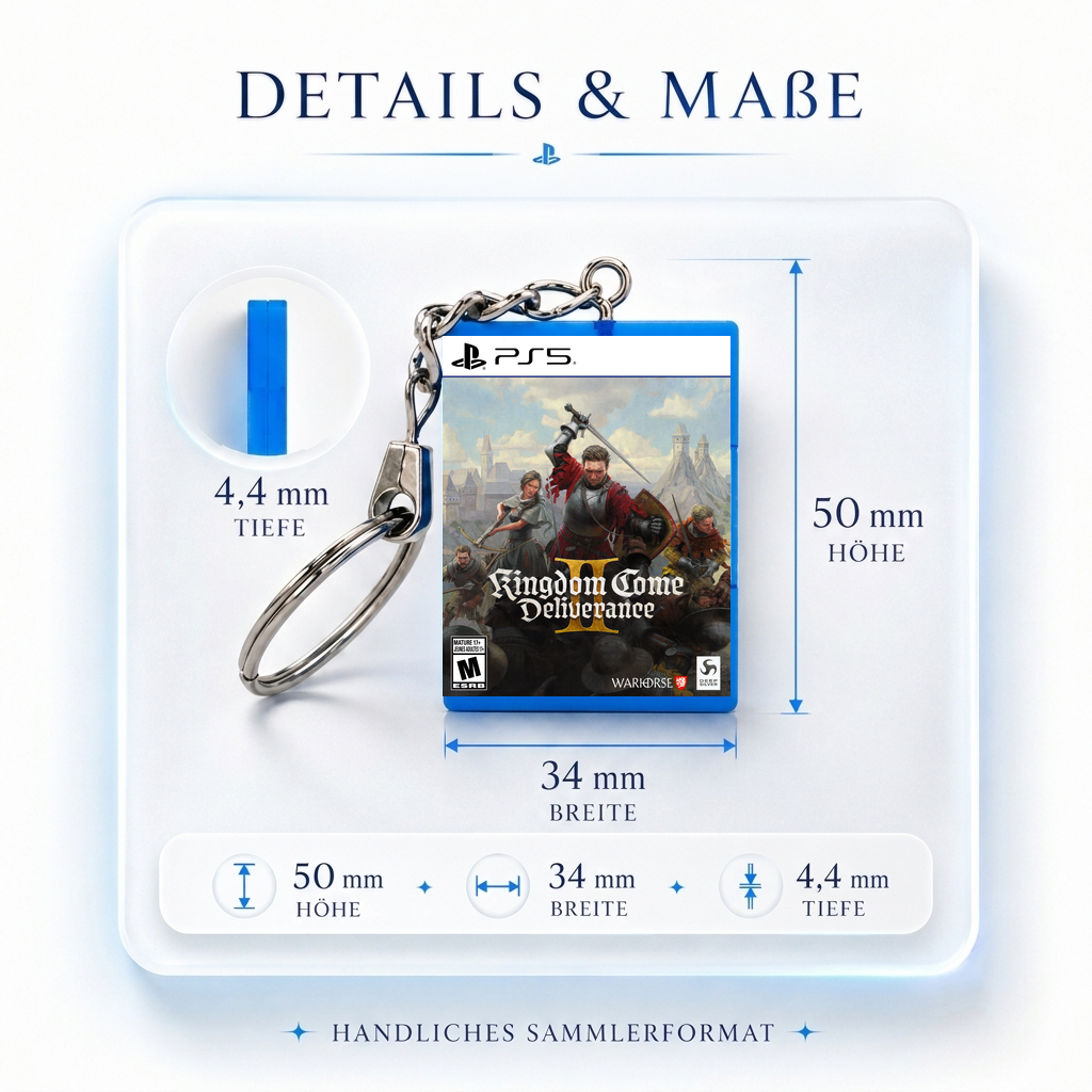 Kingdom Come Deliverance II - PS5 Miniatur Spielhülle Schlüsselanhänger