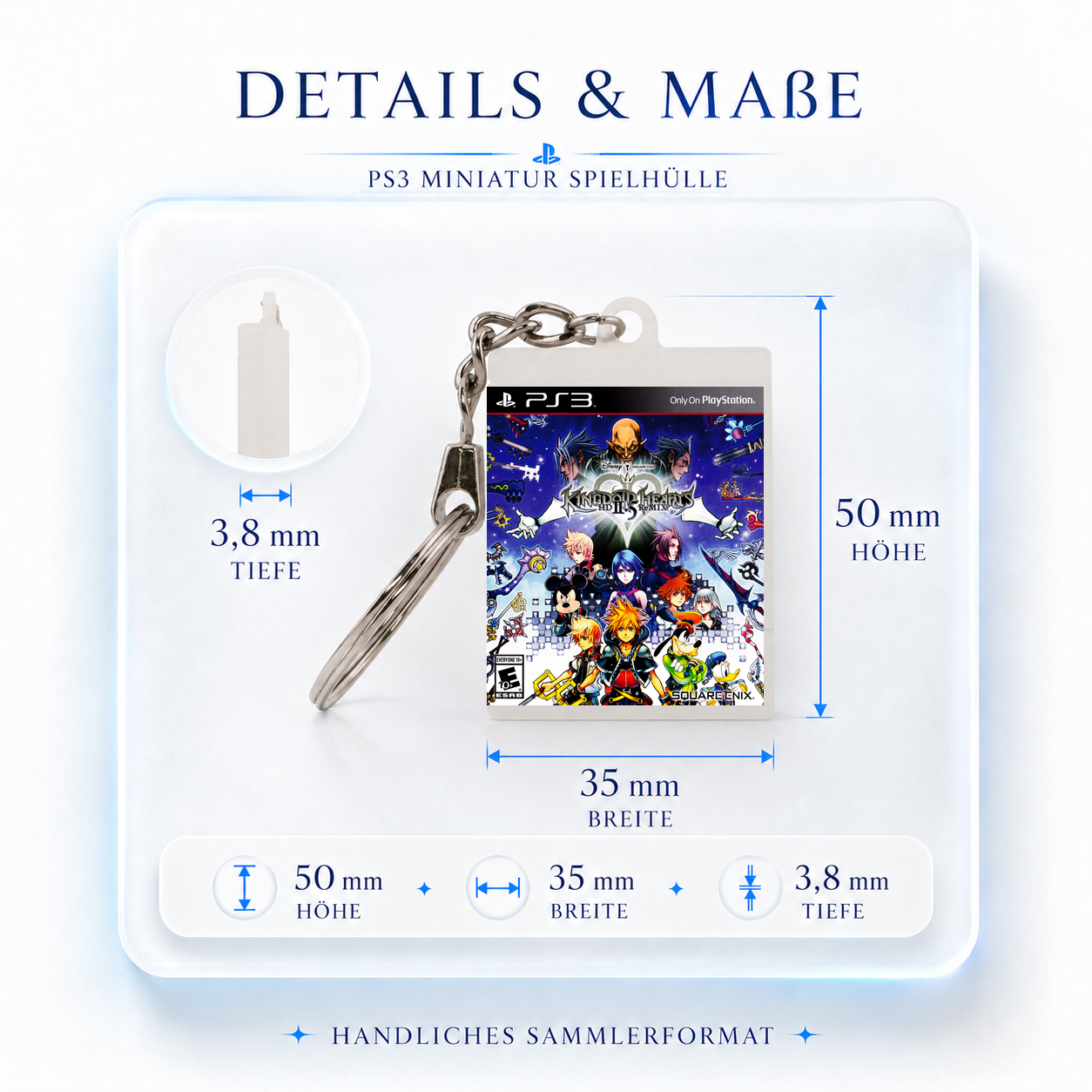 Kingdom Hearts HD 2.5 ReMix - PS3 Miniatur Spielhülle Schlüsselanhänger