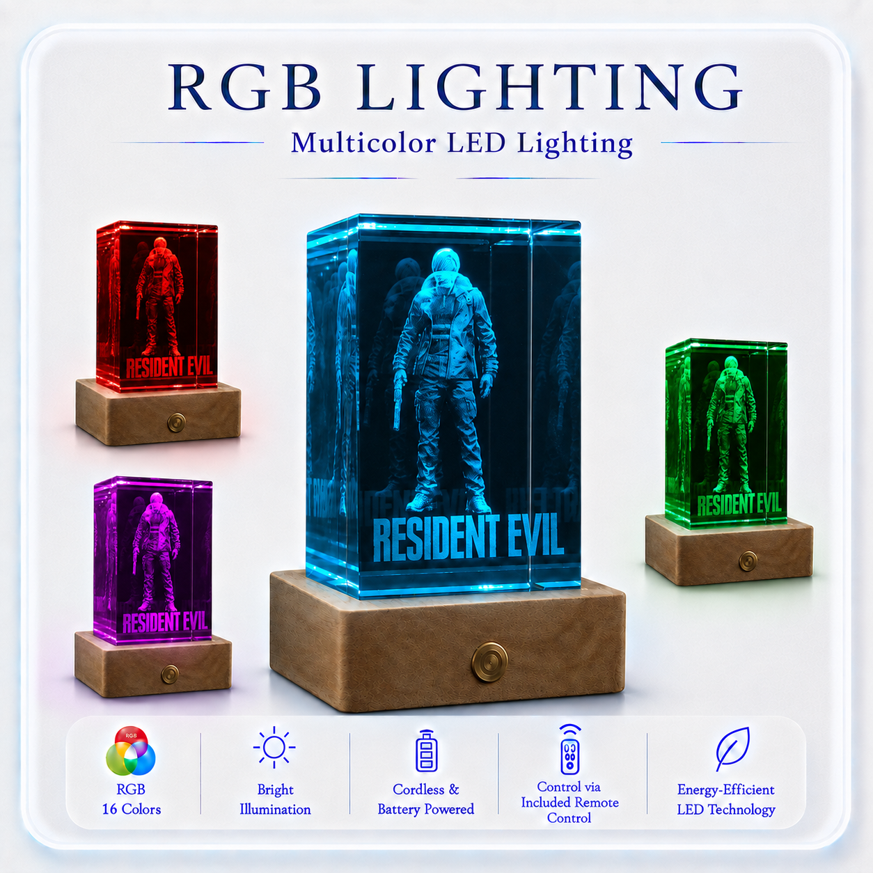 Leon S. Kennedy: Resident Evil - 3D Crystal Lamp