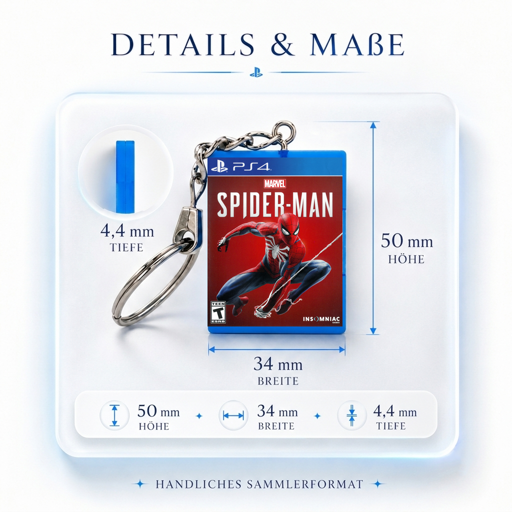 Spider Man - PS4 Miniatur Spielhülle Schlüsselanhänger