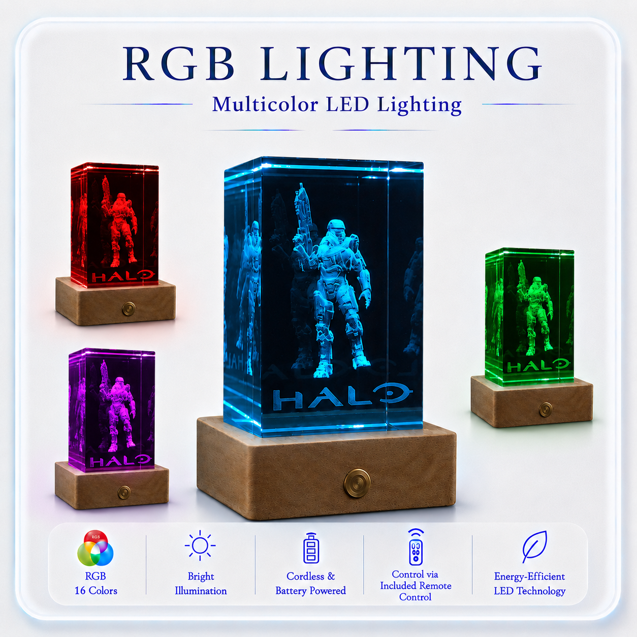 Master Chief - Halo - 3D Kristalllampe