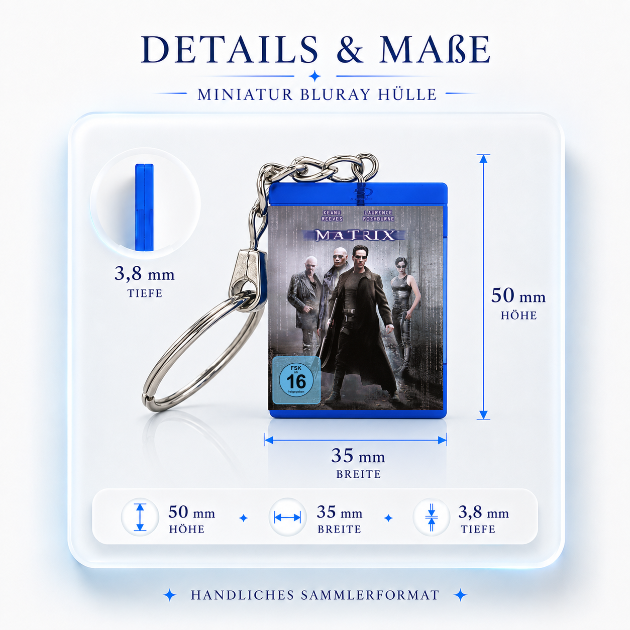 Matrix - Film Miniatur Blu-Ray Hülle Schlüsselanhänger