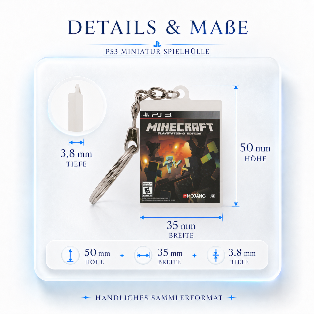 Minecraft - PS3 Miniatur Spielhülle Schlüsselanhänger