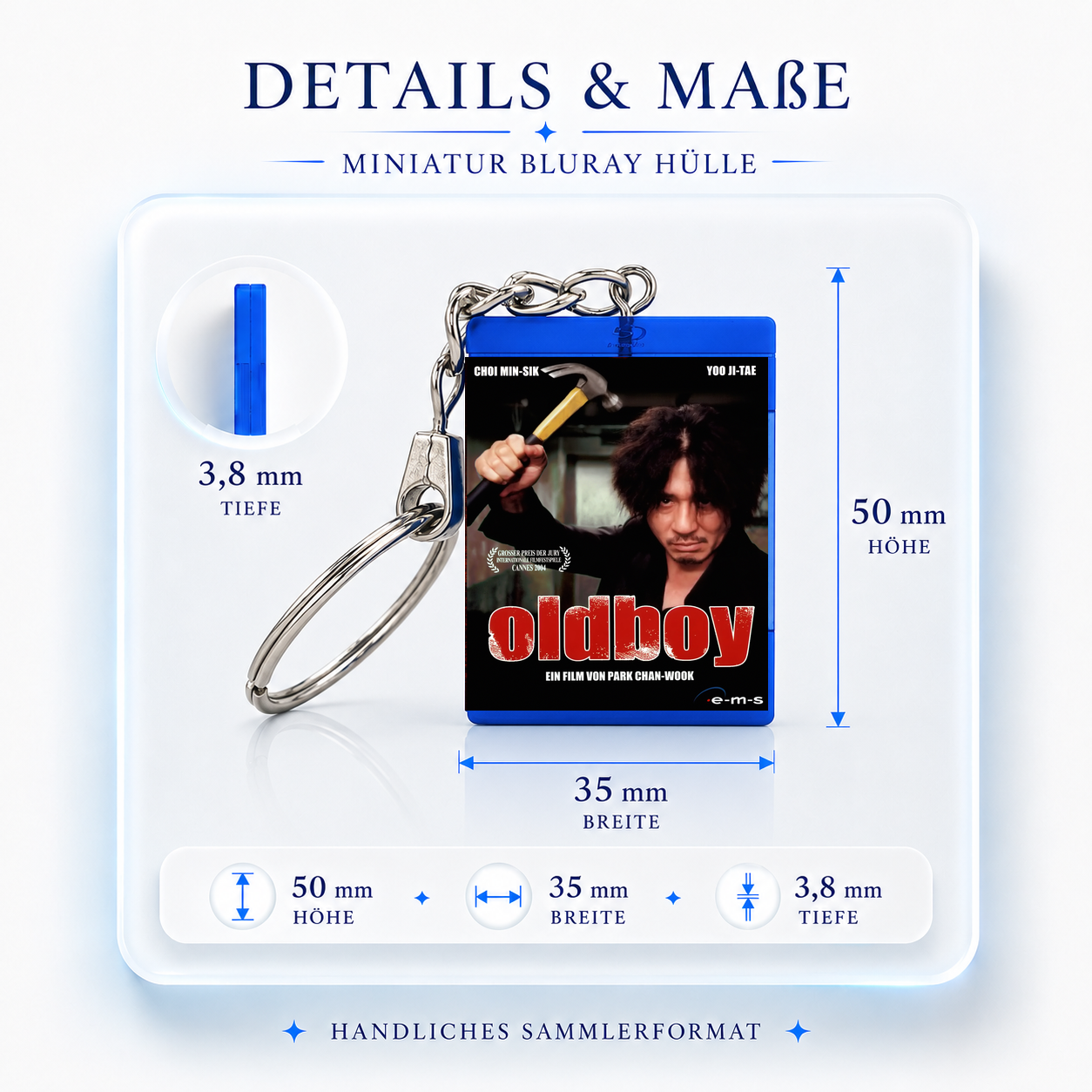 Oldboy - Film Miniatur Blu-Ray Hülle Schlüsselanhänger
