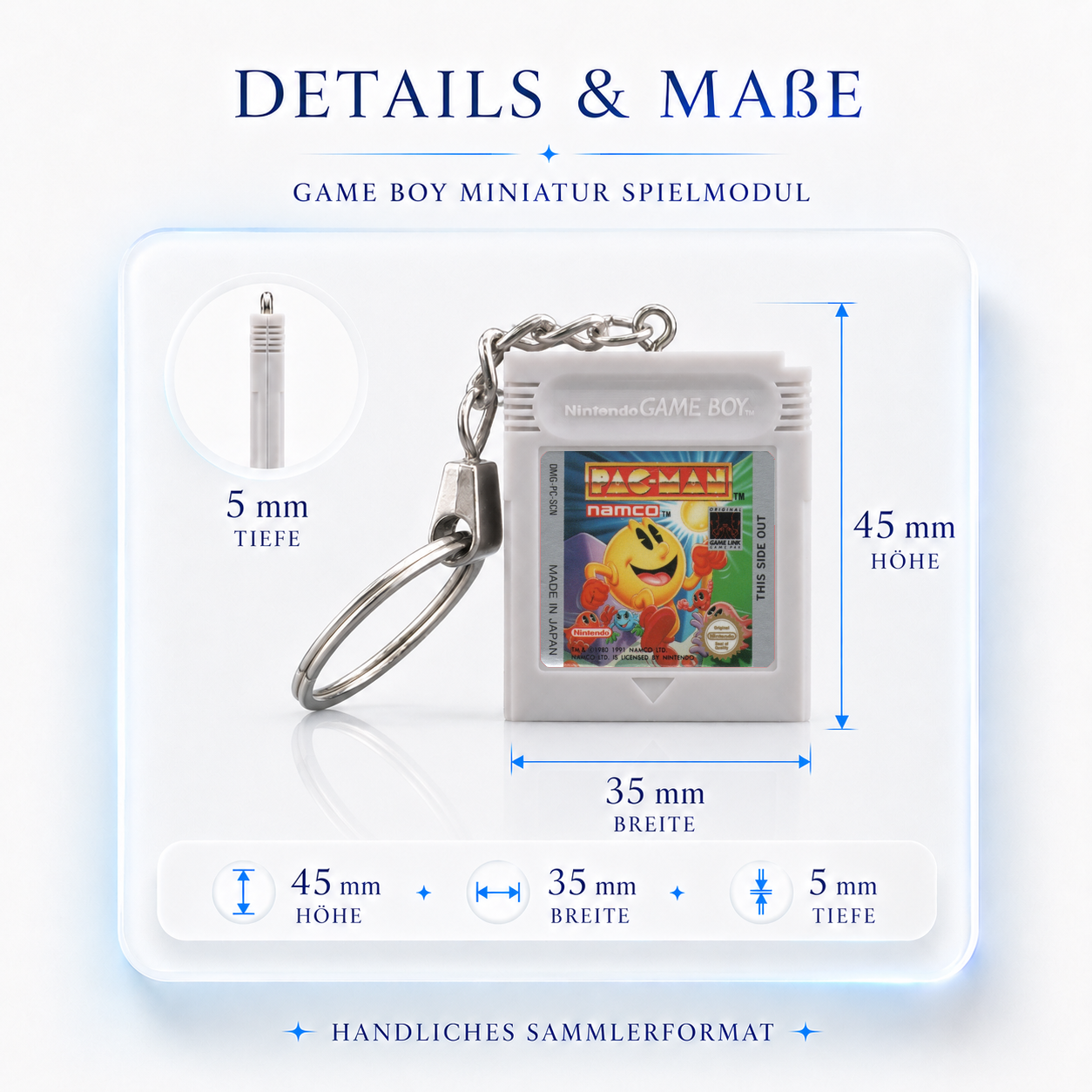 Pac-Man - Game Boy Miniatur Spielmodul Schlüsselanhänger