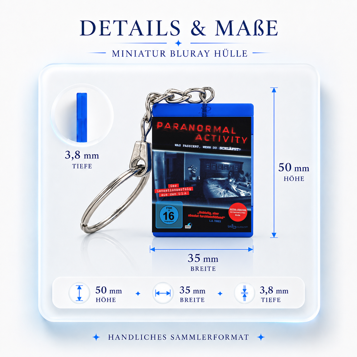 Paranormal Activity - Film Miniatur Blu-Ray Hülle Schlüsselanhänger