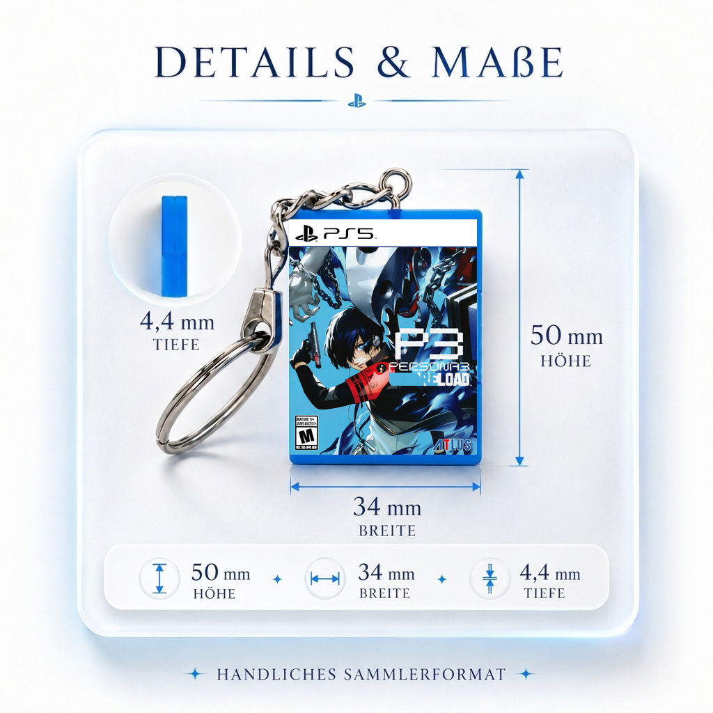 Persona 3: Reload - PS5 Miniatur Spielhülle Schlüsselanhänger