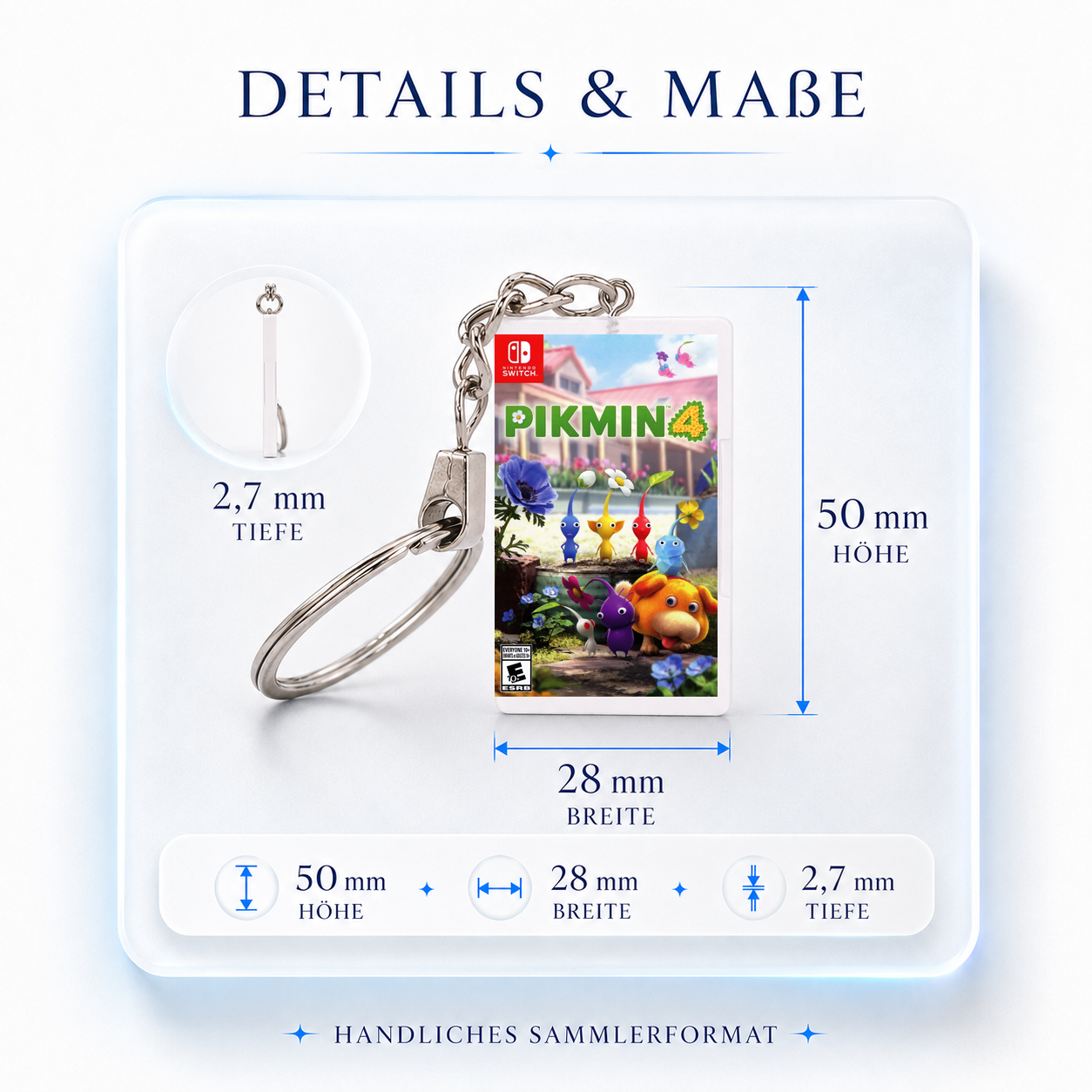 Pikmin 4 - Switch Miniatur Spielhülle Schlüsselanhänger