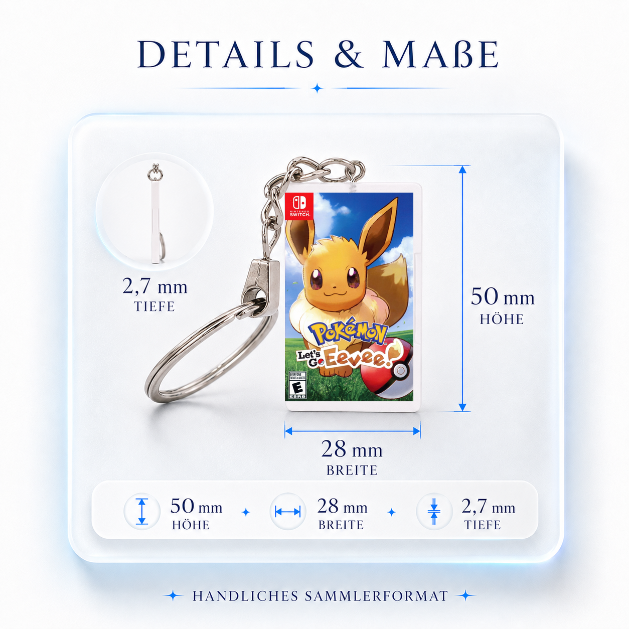 Pokémon: Let's Go Eevee - Switch Miniature Game Case Keychain