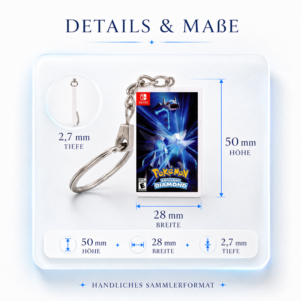 Pokémon Brilliant Diamond - Switch Miniatur Spielhülle Schlüsselanhänger