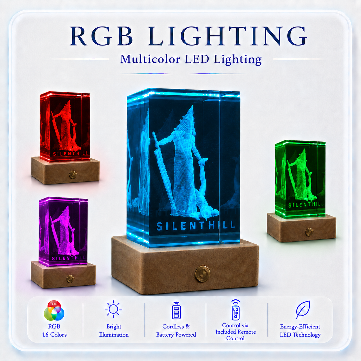 Pyramid Head: Silent Hill - 3D Crystal Lamp