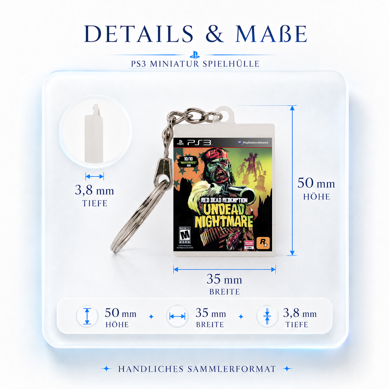Red Dead Redemption: Undead Nightmare - PS3 Miniatur Spielhülle Schlüsselanhänger