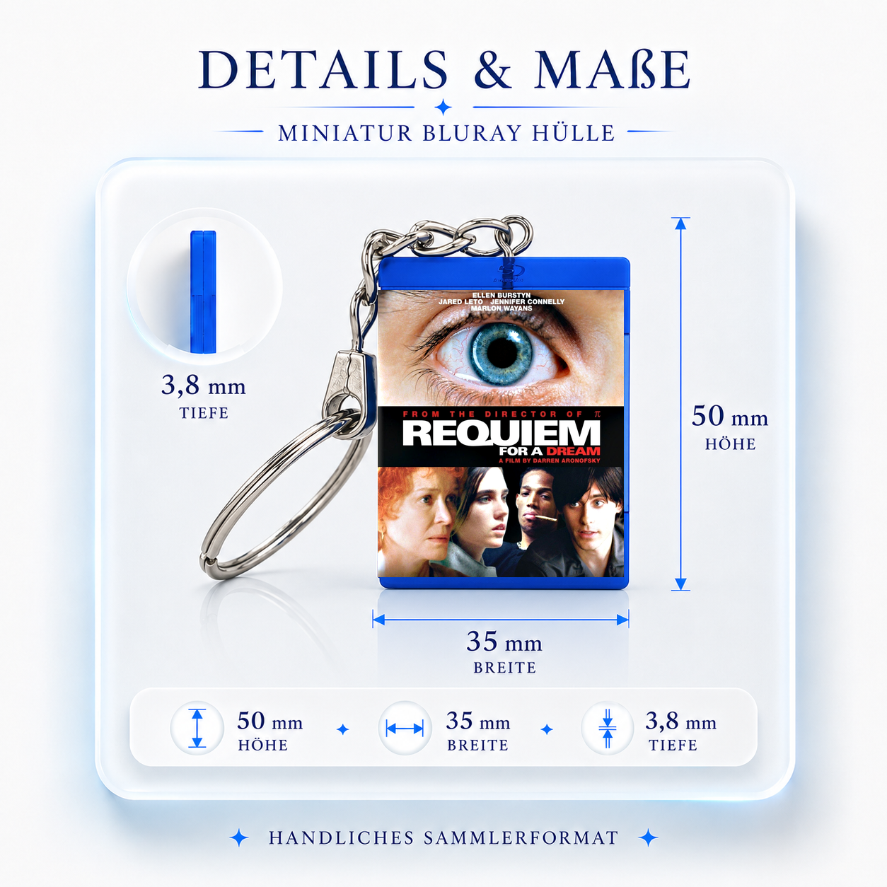 Requiem For A Dream - Film Miniatur Blu-Ray Hülle Schlüsselanhänger